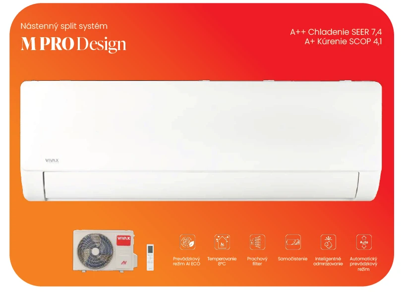 Nástenná klimatizácia VIVAX M–DESIGN ACP-24CH70AEMI PRO 7 kW