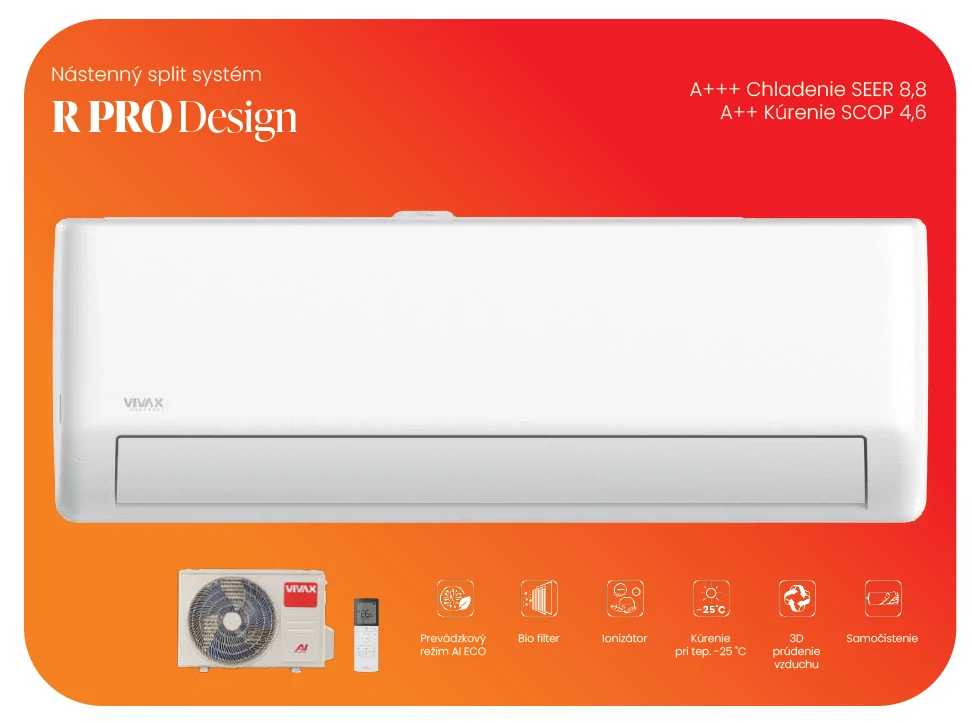Nástenná klimatizácia VIVAX R–DESIGN PRO ACP-12CH35AERI 3,5 kW